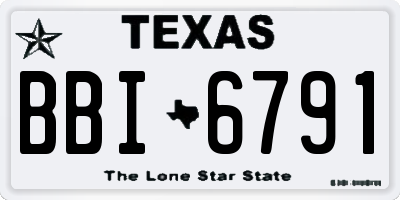 TX license plate BBI6791