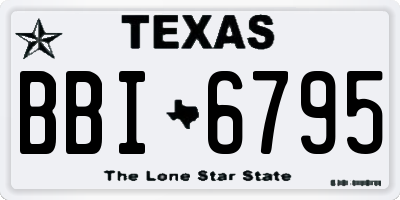 TX license plate BBI6795