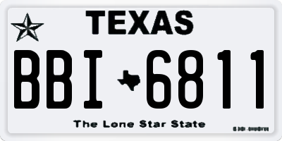 TX license plate BBI6811