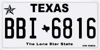 TX license plate BBI6816