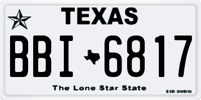 TX license plate BBI6817