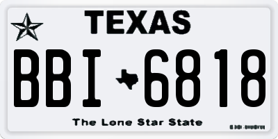 TX license plate BBI6818