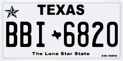 TX license plate BBI6820