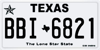 TX license plate BBI6821