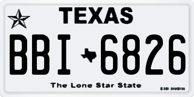 TX license plate BBI6826