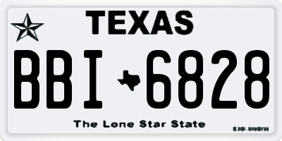 TX license plate BBI6828