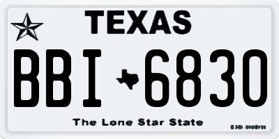 TX license plate BBI6830