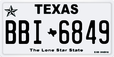 TX license plate BBI6849