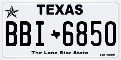 TX license plate BBI6850