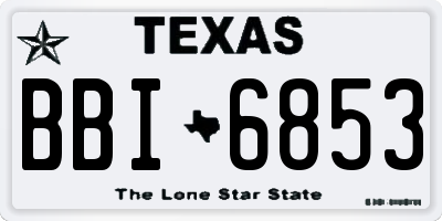 TX license plate BBI6853
