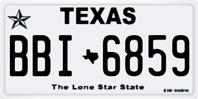 TX license plate BBI6859