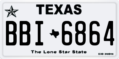 TX license plate BBI6864