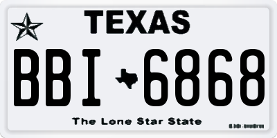 TX license plate BBI6868