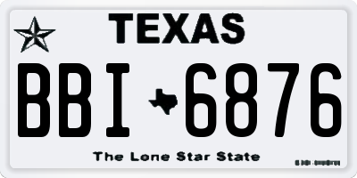 TX license plate BBI6876
