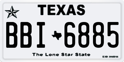 TX license plate BBI6885