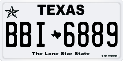 TX license plate BBI6889