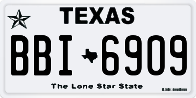 TX license plate BBI6909