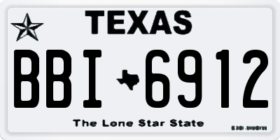 TX license plate BBI6912
