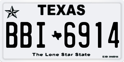 TX license plate BBI6914