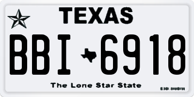 TX license plate BBI6918