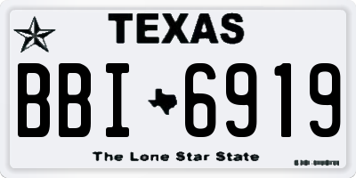TX license plate BBI6919