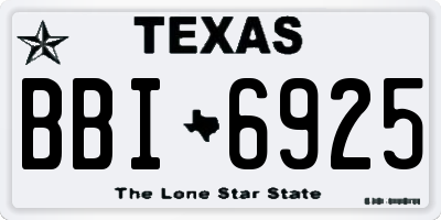 TX license plate BBI6925