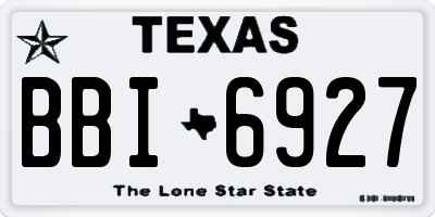 TX license plate BBI6927