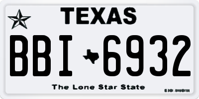 TX license plate BBI6932