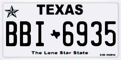 TX license plate BBI6935