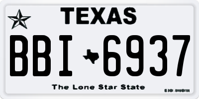 TX license plate BBI6937