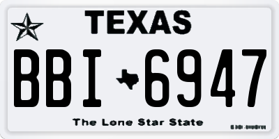 TX license plate BBI6947