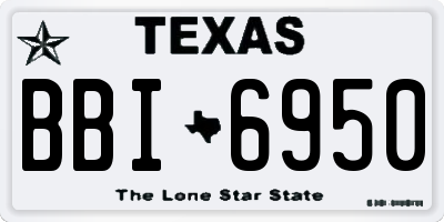 TX license plate BBI6950