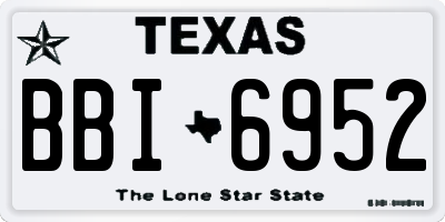 TX license plate BBI6952
