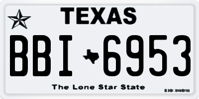 TX license plate BBI6953