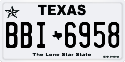TX license plate BBI6958