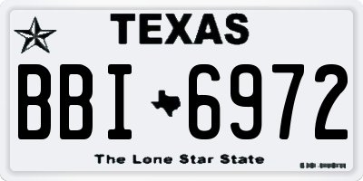 TX license plate BBI6972