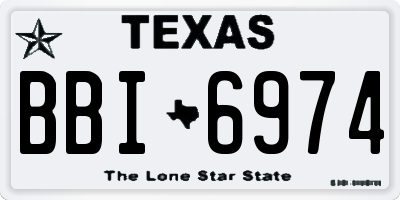 TX license plate BBI6974