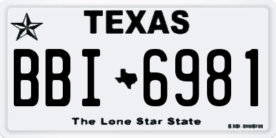 TX license plate BBI6981
