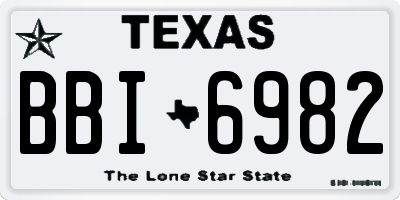 TX license plate BBI6982