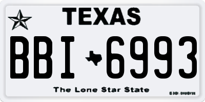 TX license plate BBI6993