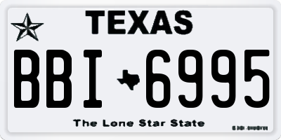 TX license plate BBI6995