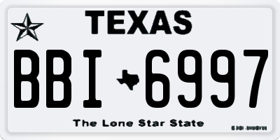 TX license plate BBI6997