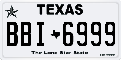 TX license plate BBI6999