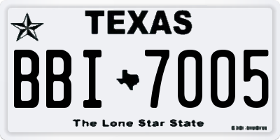 TX license plate BBI7005