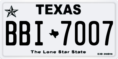 TX license plate BBI7007