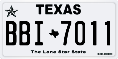 TX license plate BBI7011