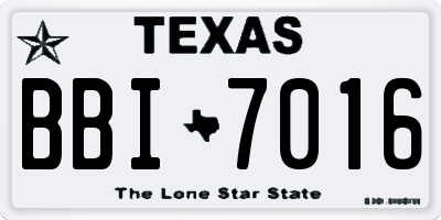 TX license plate BBI7016
