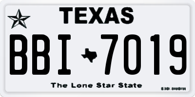 TX license plate BBI7019