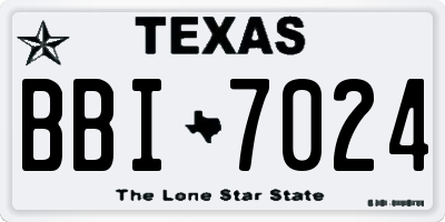 TX license plate BBI7024