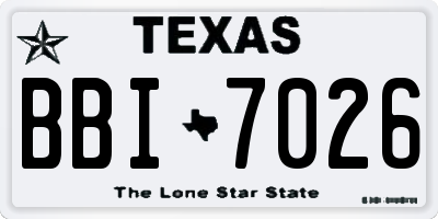 TX license plate BBI7026